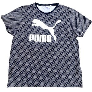 Mens PUMA SE Way 1 T Shirt All Over Spellout Print Logo Size XXL US RN 62200 EUC